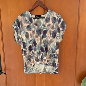 Fifteen Twenty Blue and Cream Tie-Dye Blouse